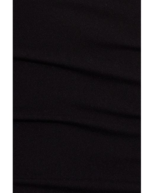 Garage Blue Sleek Plunge Halter Bodysuit