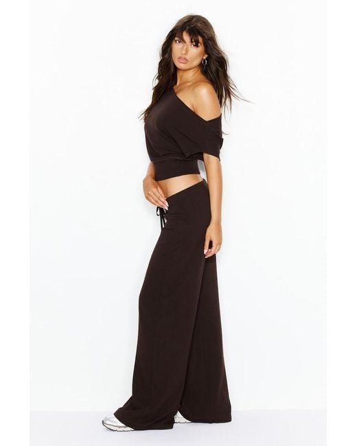 Garage Black Stretchterry Wide Leg Pants