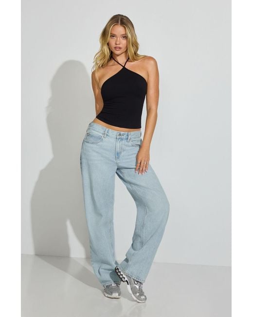 Garage Blue Sleek Y-Neck Cami Top