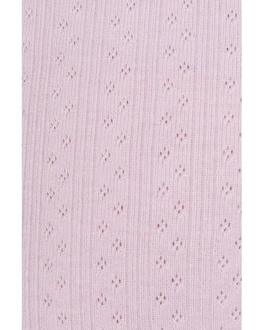 Garage White Tiny Pointelle Lettuce Edge Shorts