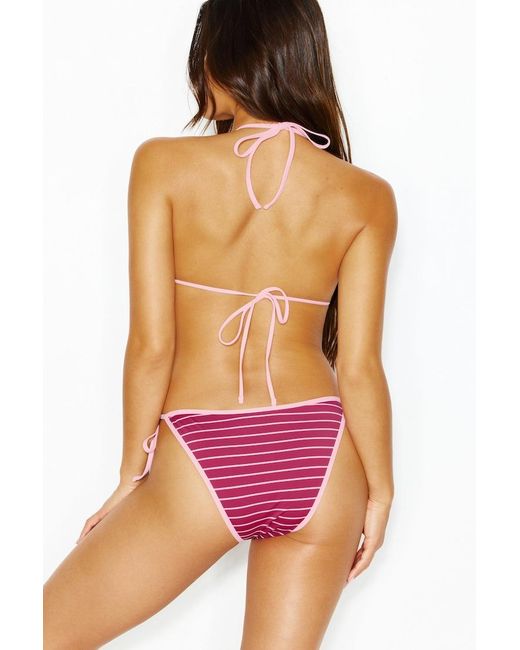 Garage Red Cheeky Side Tie Bikini Bottom