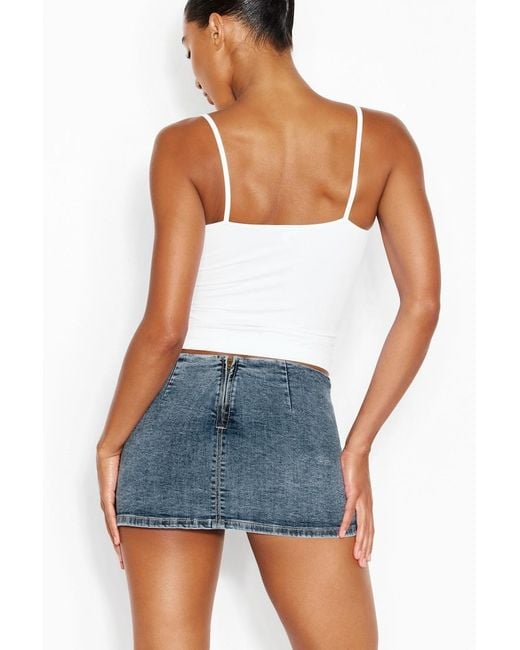 Garage Blue Low Rise Bodycon Denim Skort