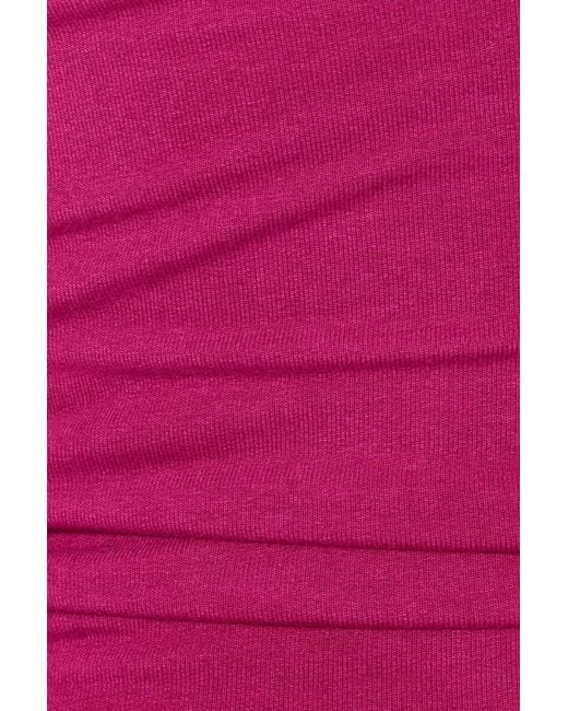 Garage Red Stretchterry Plunge Halter Top