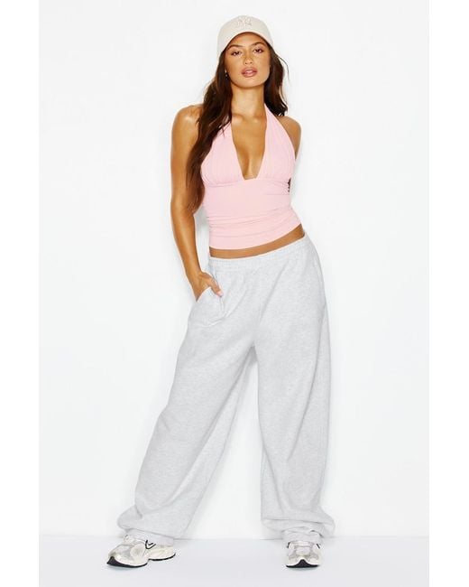 Garage White Ruched Pixie Halter Top