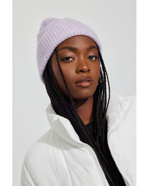 Garage Purple Ribbed Knit Basic Tuque