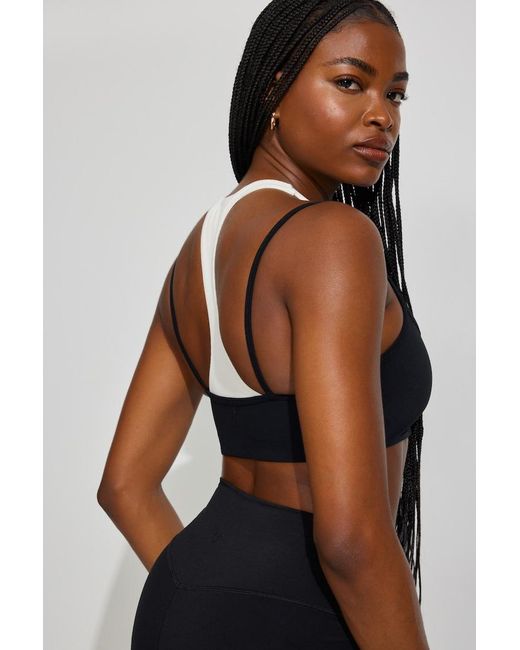 Garage Black Ribbed Active Top