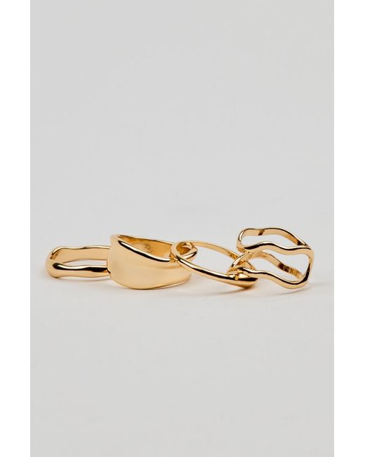Garage Natural Set Of 4 Wavy Minimal Rings