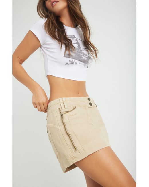 Garage Cotton Mini Skirt W/ Cargo 