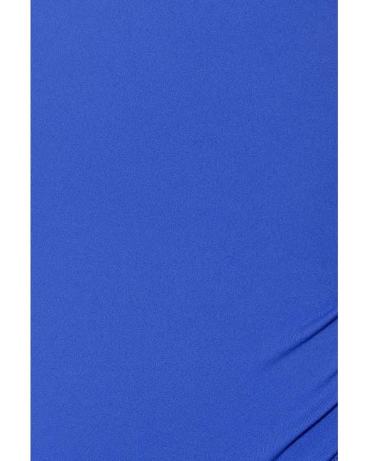 Garage Blue Sleek Plunge Halter Top