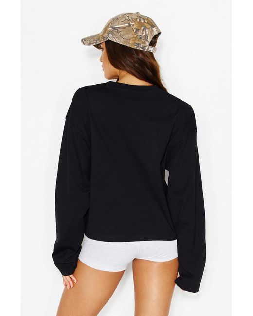 Garage Black Fluid Long Sleeve Crewneck