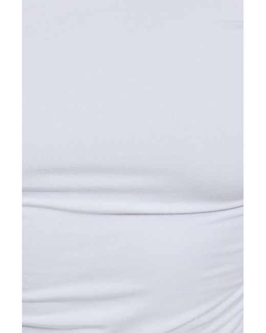 Garage White Smooth Off Shoulder T-Shirt