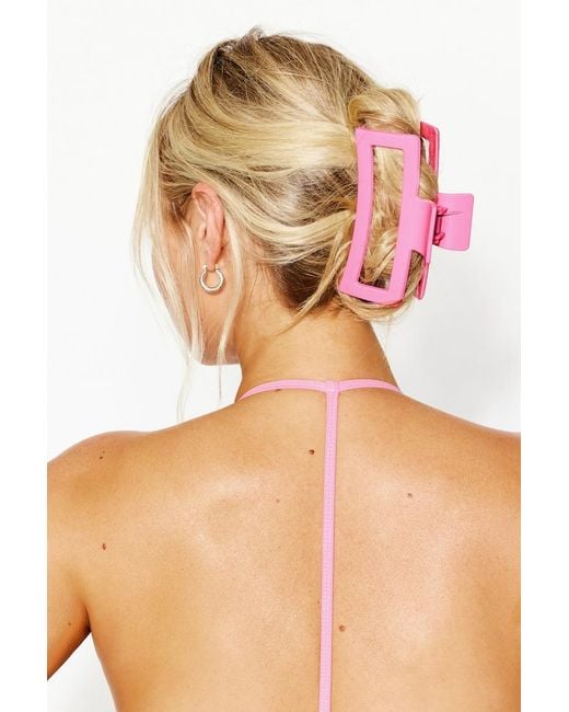 Garage Pink Oversized Rectangle Claw Clip