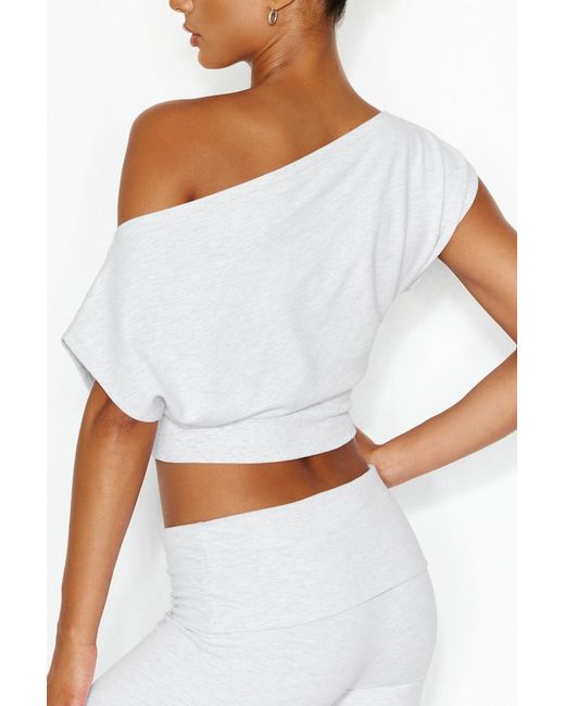 Garage White Stretchterry Off Shoulder Top