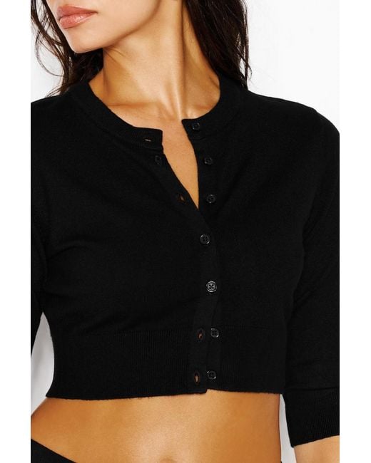 Garage Black Ultra Cropped Cardigan Long Sleeve Top