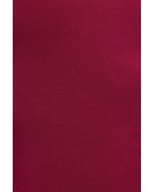 Garage Red Crew Neck Open Back Short Sleeve Top