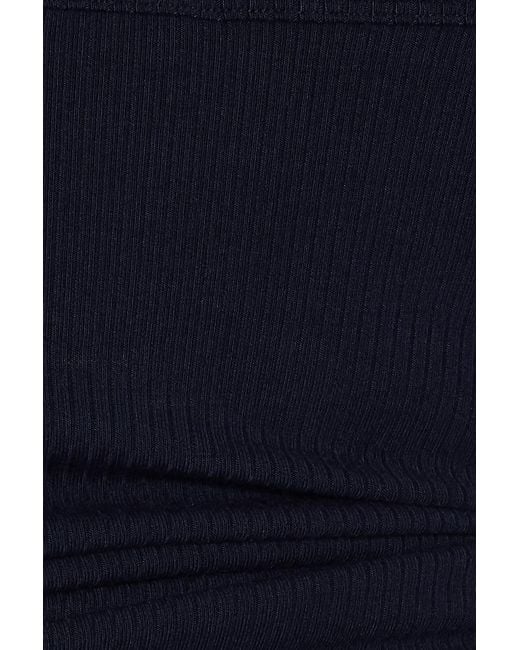 Garage Blue Open Neck Ribbed Cami Top