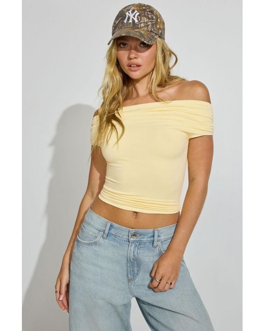 Garage Multicolor Smooth Off Shoulder T-Shirt