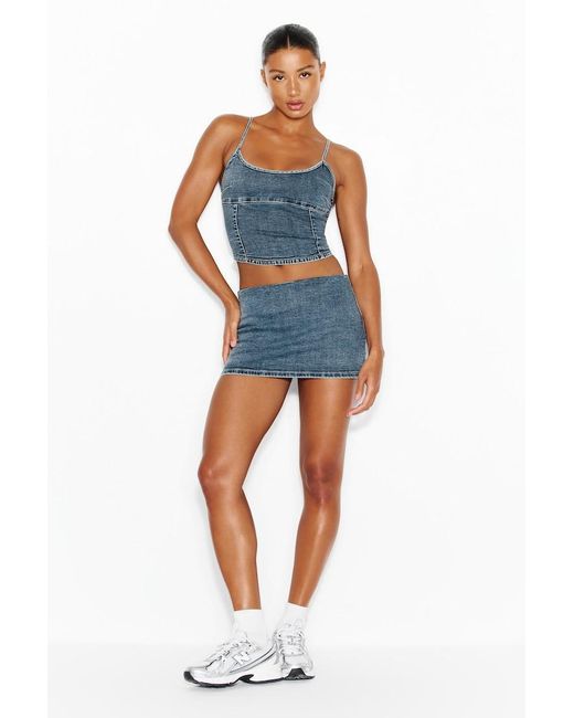 Garage Blue Denim Bustier Top