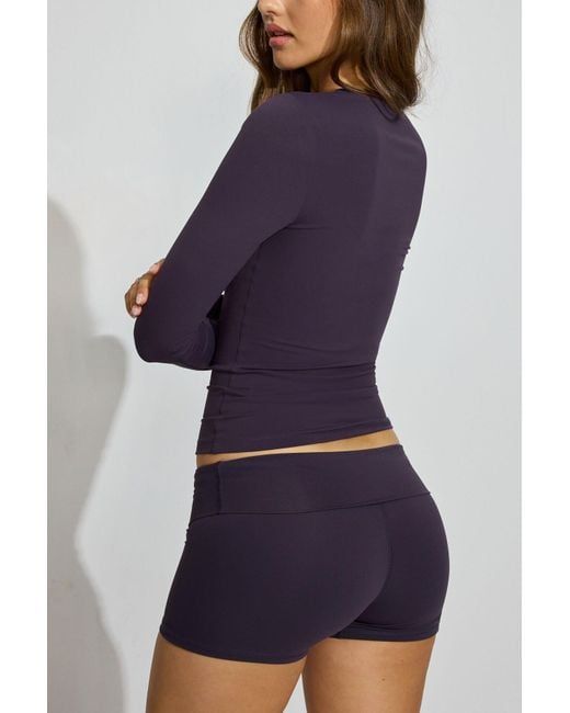 Garage Purple Sleek Crewneck Long Sleeve Top
