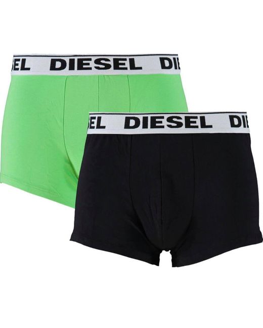 DIESEL Cotton Umbxkory E2000 Boxer Shorts Two Pack in Green for Men