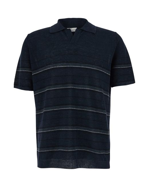 Roberto Collina Blue Riga Cotone for men