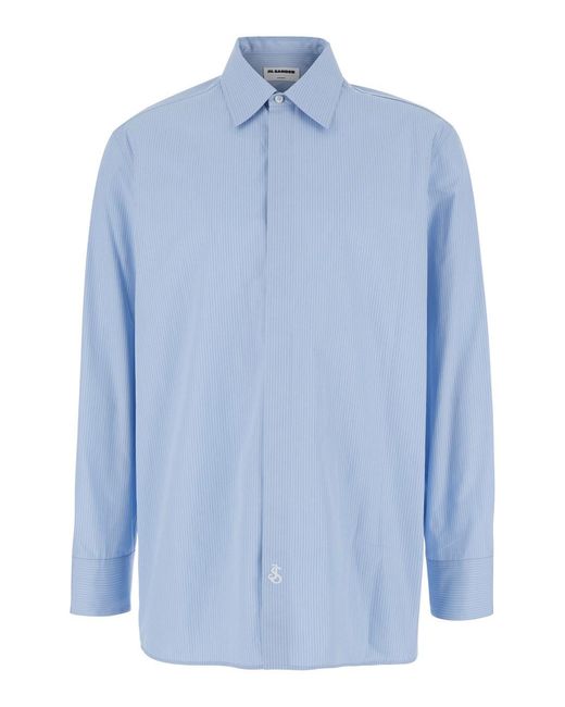 Jil Sander Blue Pinstriped Light- Monday Strips for men