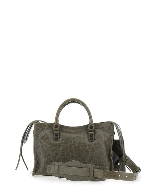 Balenciaga Green 'Le City Bag' Small Handbag With Adjustable And Remov