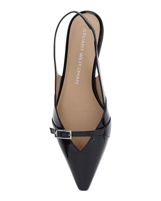 Stuart Weitzman Black Ballet Shoes Georgie Slingback