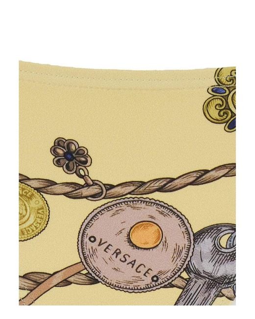 Versace Yellow Bikini Brief With All-Over Jewels Print