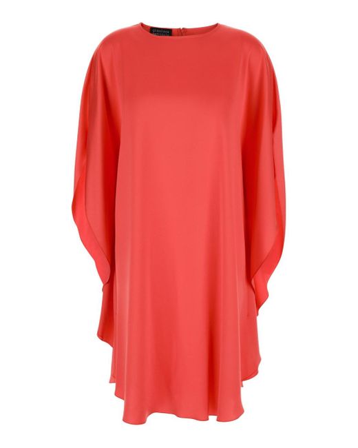 Gianluca Capannolo Red Midi Dress With Boat Neck
