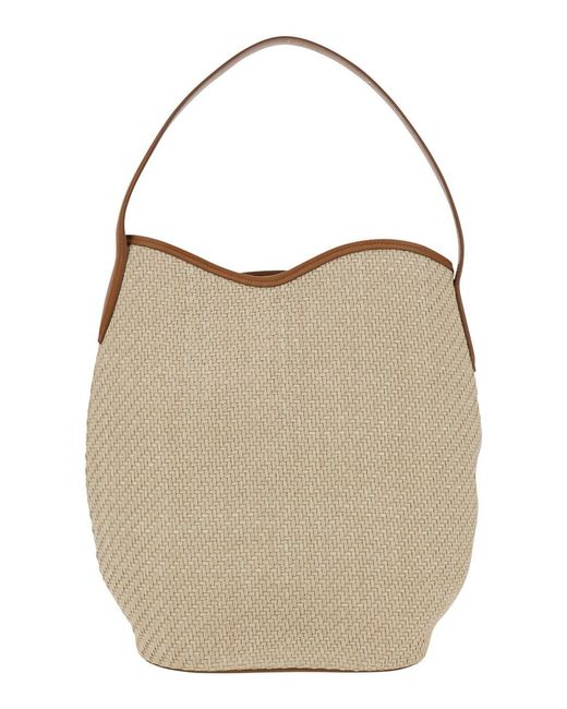 Liffner Natural 'Belted Bucket Bag Raffia Large' Shoulder Bag With Raffi