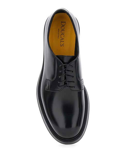 Doucal's White Classic Derby Shoes With Polished Finish for men