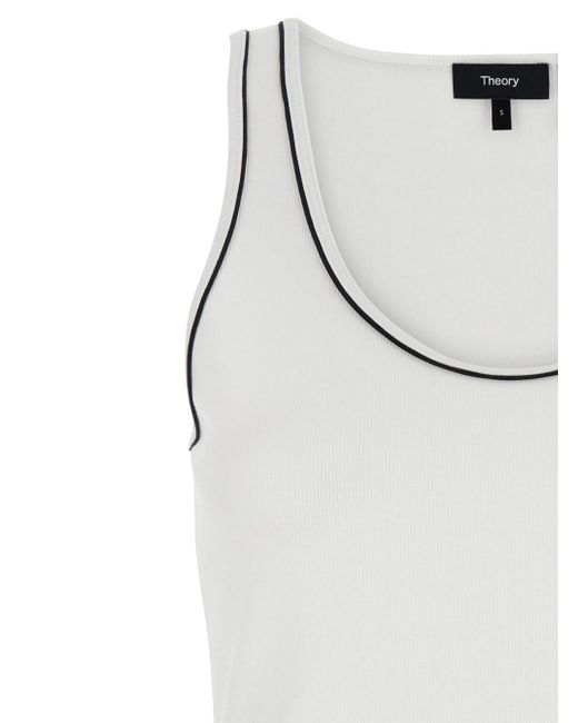 Top Smanicato Con Scollo Ampio di Theory in Gray