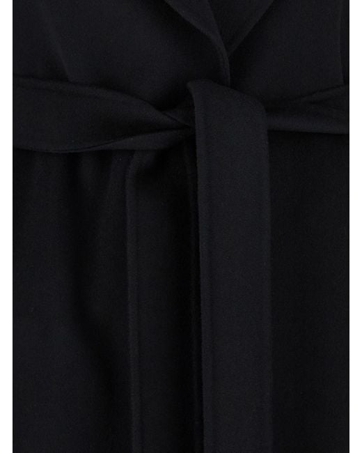 Cappotto 'Elisa' Con Revers Classici E Cintura di Max Mara in Black