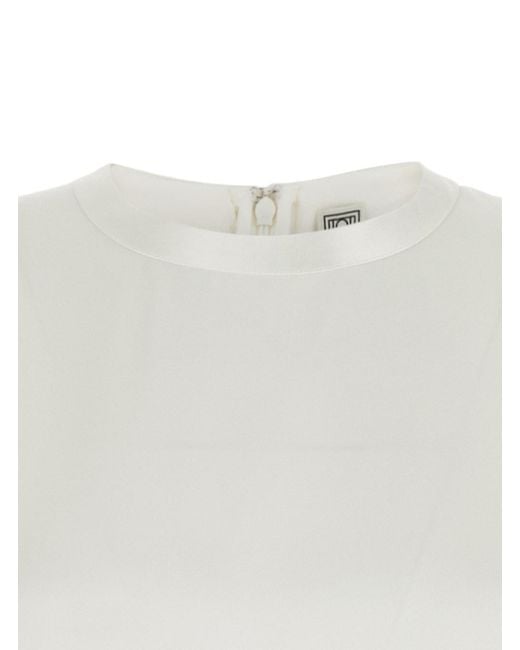 Totême White Crew Neck Viscose Blouse