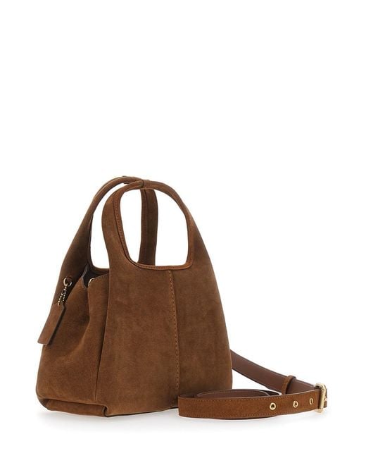 COACH Brown Suede Lana Shoulder Bag 23
