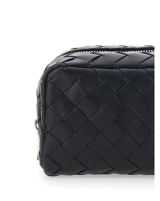 Bottega Veneta Black 'Avenue' Clutch Bag With All-Over Intreccio Motif for men