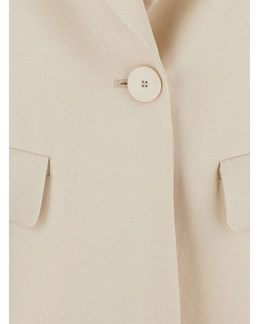..,merci White Single-Breasted Jacket With Notched Revers