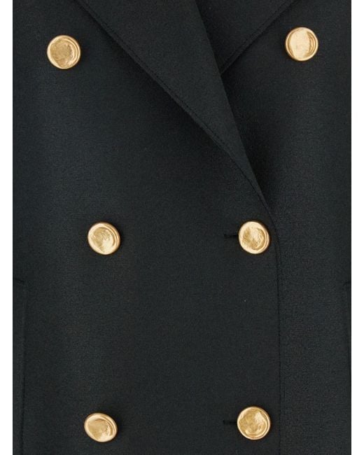 Cappotto Doppiopetto Con Revers Classici Ampi di Harris Wharf London in Black