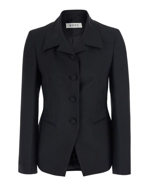 Rohe Black Jacket With Notched Collar
