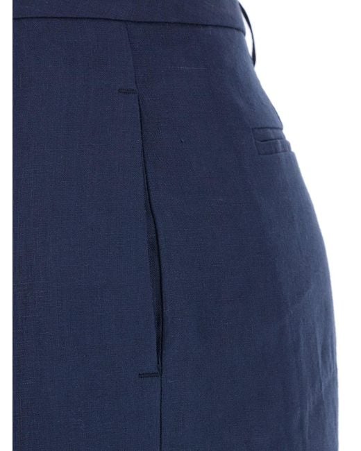 Le Plain Blue Pants With Wide Leg