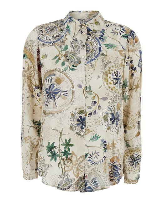 Momoní Gray Shirt With Classic Collar And Long Sleeves
