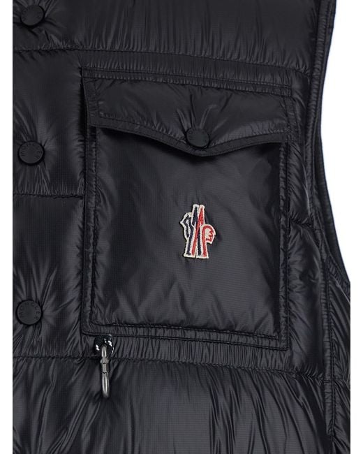 Moncler Black 'Uychi' Sleeveless Down Jacket With High Neck And Logo Patch On The Front for men