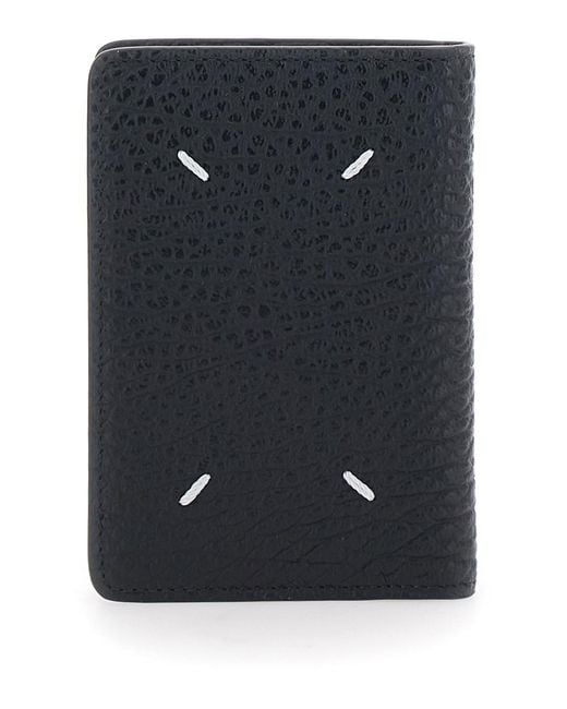 Maison Margiela Black Wallet With Four Rear Stitchings