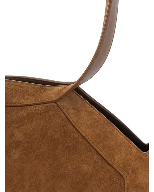 Saint Laurent Brown Ysl Bo Y Tote Bag S Leather Shopper Bag For