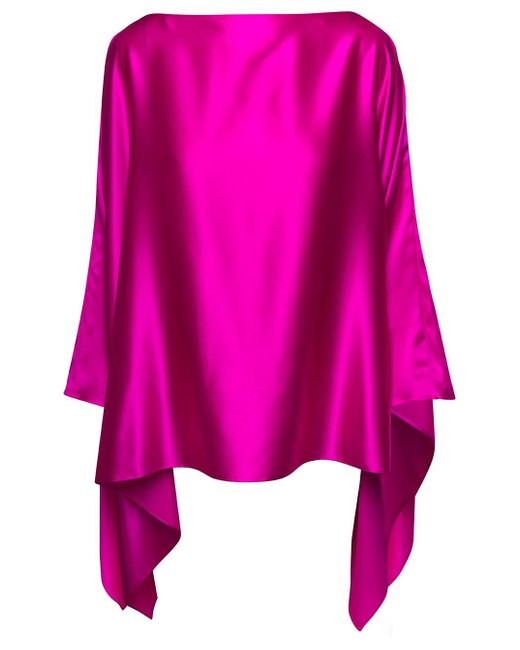 Gianluca Capannolo Pink Fucsia Blouse Top Satin Effect In Silk Woman