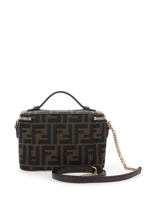 Fendi Black 'Vanity Bag' Handbag With Ff Motif