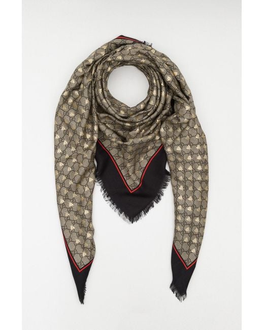 【GUCCI】GG MOTIF SHAWL GG jacquard silk wool shawl in dark blue | GUCCI® US