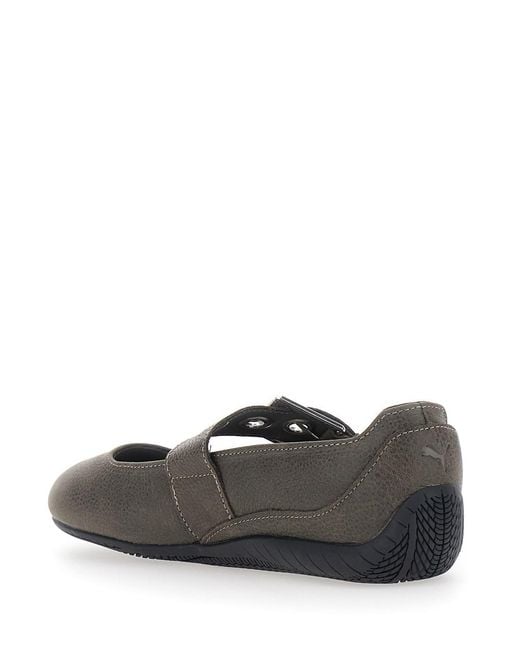PUMA Gray Speedcat Shoes With Rubber Sole And Logo