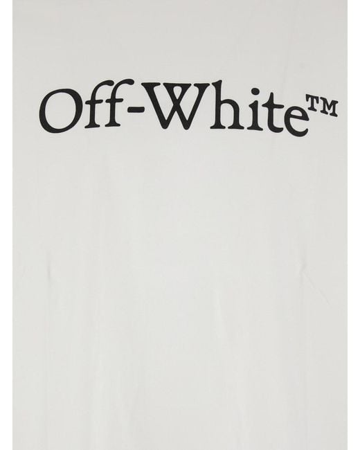 Off-White c/o Virgil Abloh White Oversized T-Shirt With Contrasting Logo Lettering Print for men